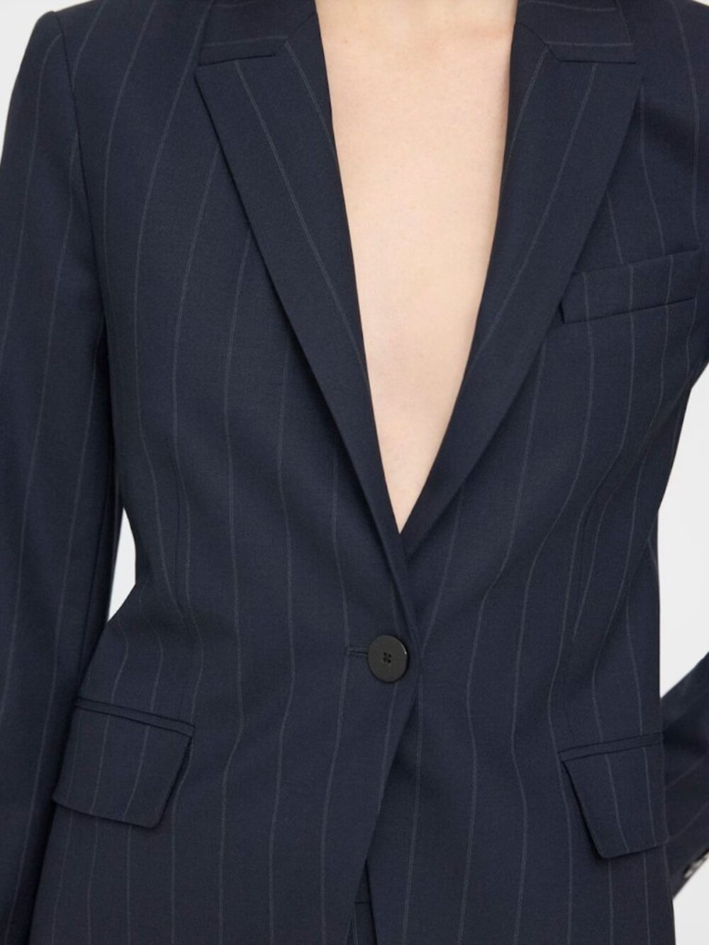 Theory Navy Blue Stripe Blazer Jacker Size 8